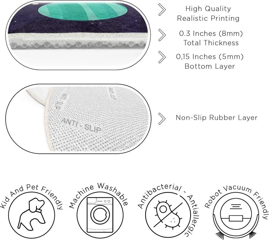 Тъмносиньо детско килимче за игра подходящо за пране ø120 cm Into The Space – Mila Home