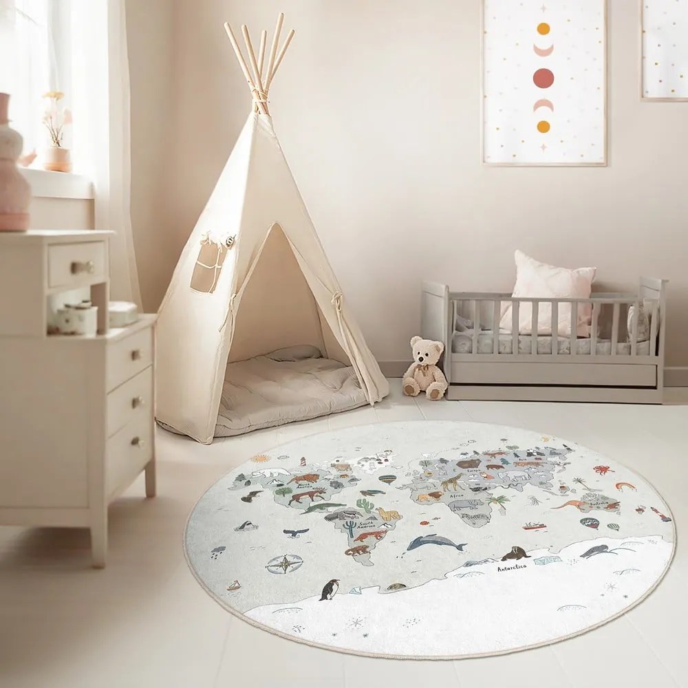 Детско килимче за игра подходящо за пране ø100 cm Big World – Mila Home