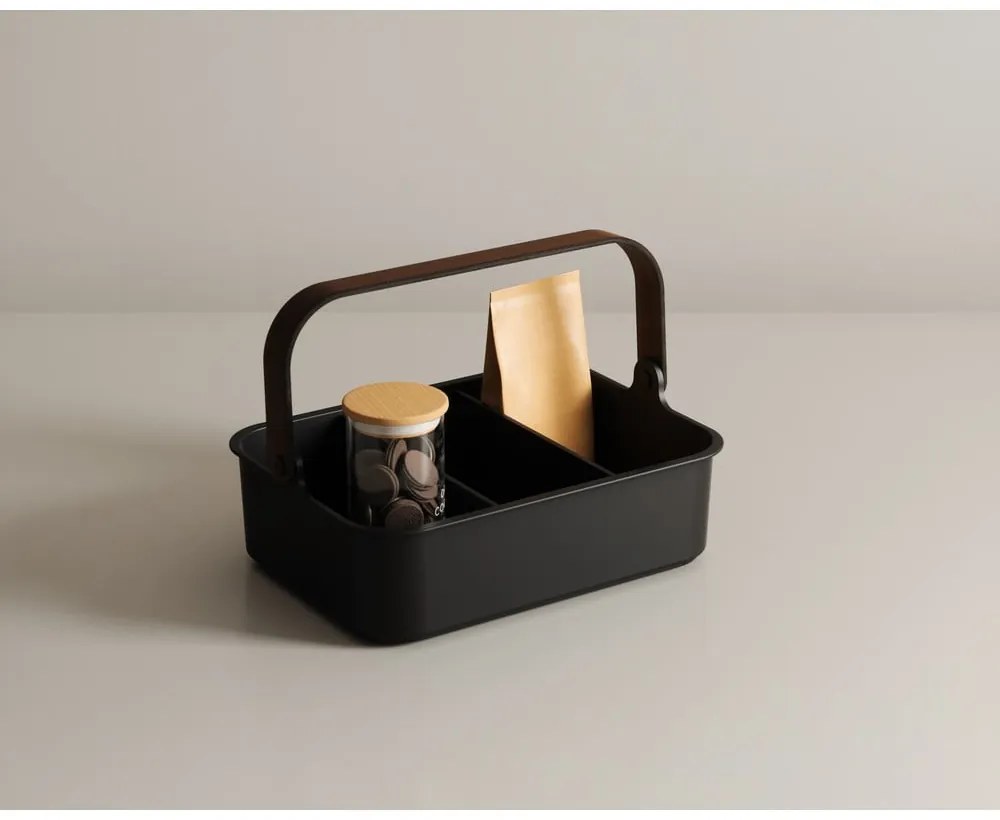 Черен органайзер за баня от рециклирана пластмаса Bellwood – Umbra