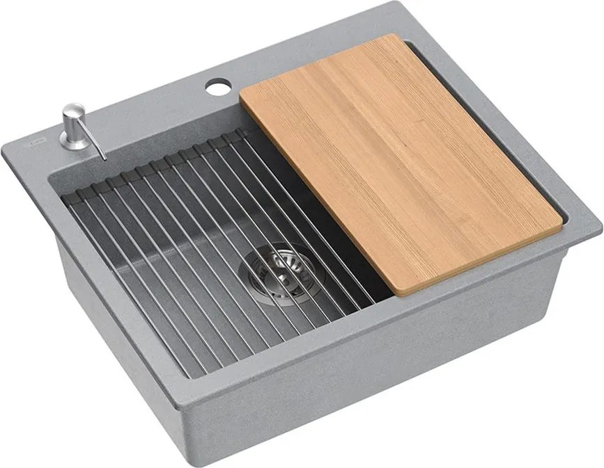 гранитна мивка KURT 110 Grey Metallic
