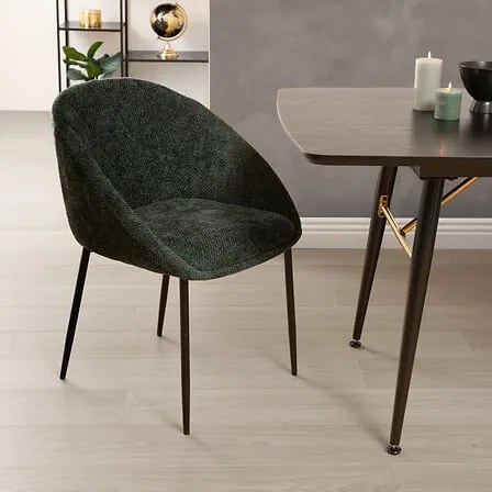 Трапезен стол atmosphera Seliso, Шенил - Зелен