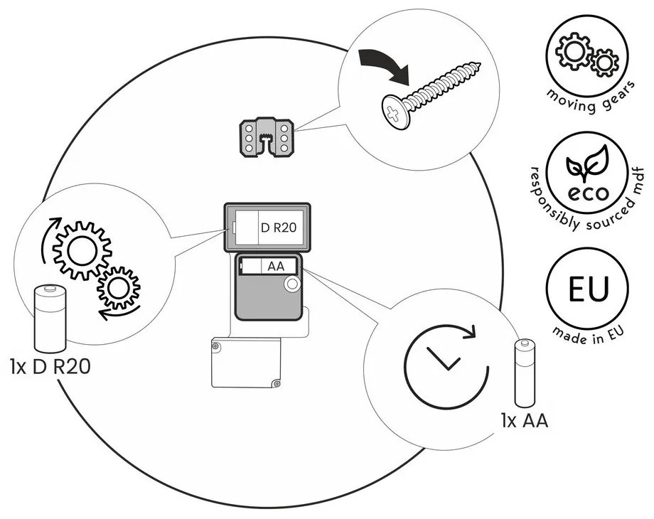 Стенен часовник ø 57 cm Archie – Styler