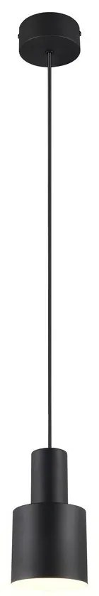 Черно висящо осветително тяло с метален абажур ø 12 cm Agudo – Trio