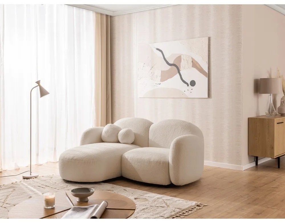 Светлокафяв ъглов диван от букле (ляв ъгъл) Orbit – Ropez