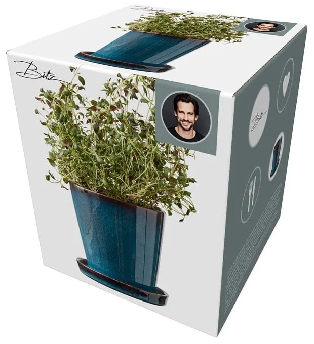 Глинено покритие за кашпа ø 10 cm Gastro Dark Blue/Black – Bitz