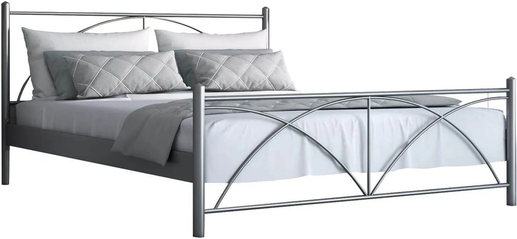 Легло Paolo-90x200-Silver Σφυρίλατο-Με ποδαρικό