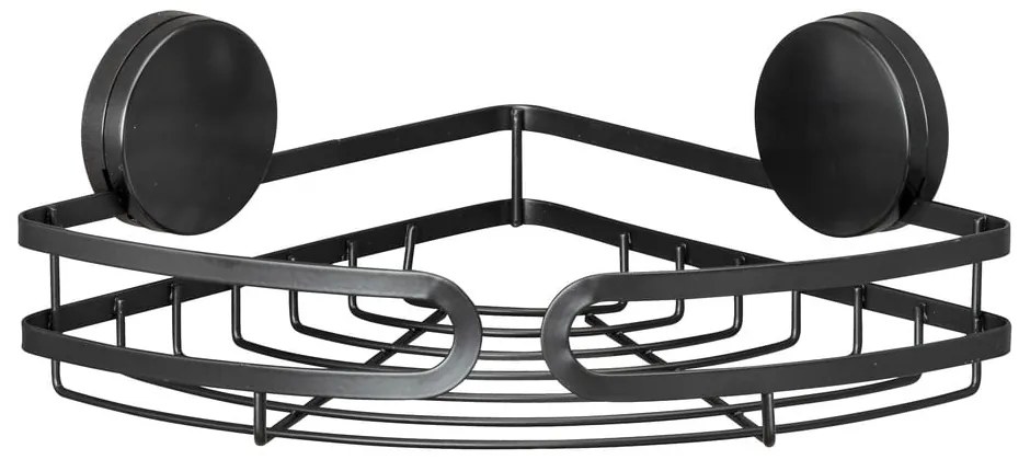 Черен ъглов рафт за баня Static-Loc® , ширина 27 cm Pavia - Wenko