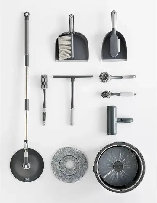 Чистачка за прозорци 5five, Сива, Каучук, Въртяща