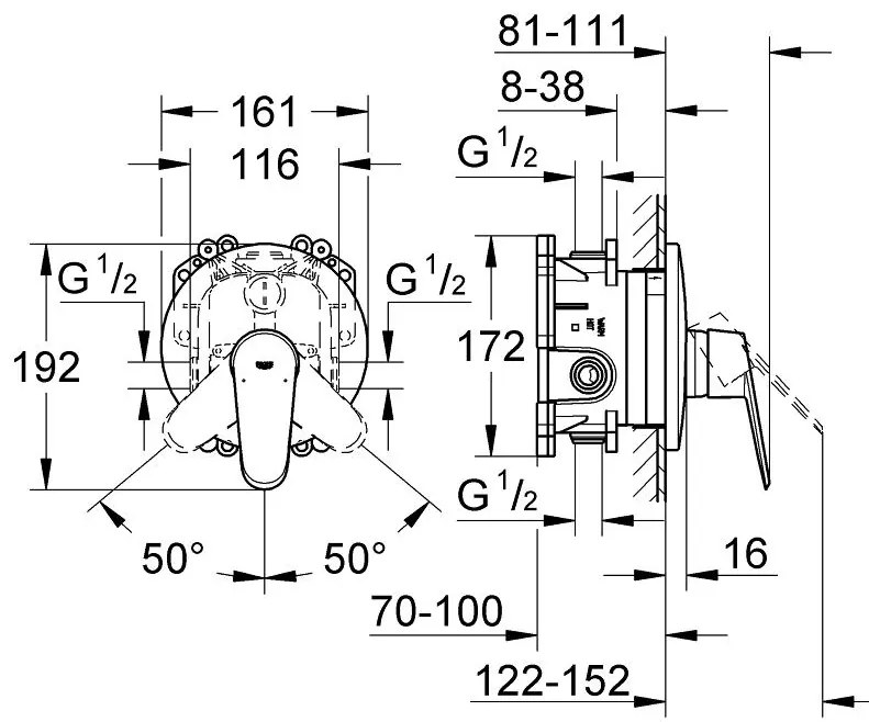 Exterior parts of Душ faucet Grohe Euпрътisc Cosmopolitan