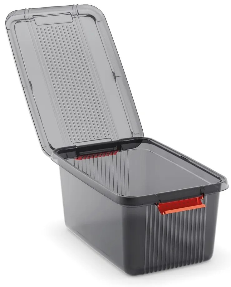 Сива пластмасова кутия за съхранение с капак 59x39x45 cm K Latch Box – KIS