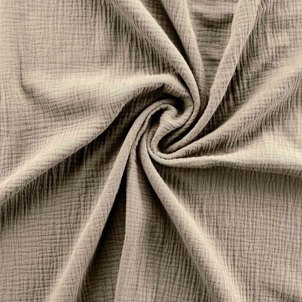 Бежово удължено муселиново спално бельо за двойно легло 240x260 cm Angelia - douceur d'intérieur