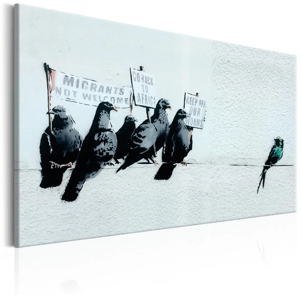 Canvas Seal - Протестиращи птици от Banksy 120x80