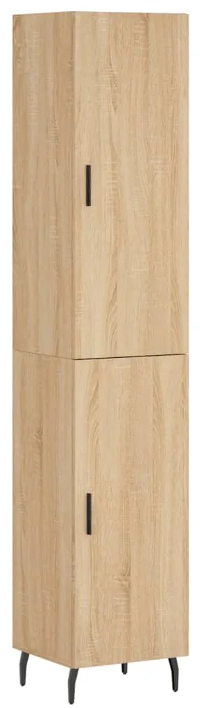 3198804 vidaXL Висок шкаф, сонома дъб, 34,5x34x180 см, инженерно дърво