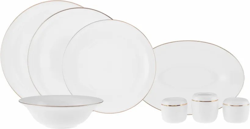 Сервиз за хранене Файн Пърл Голд 58 части за 12 души