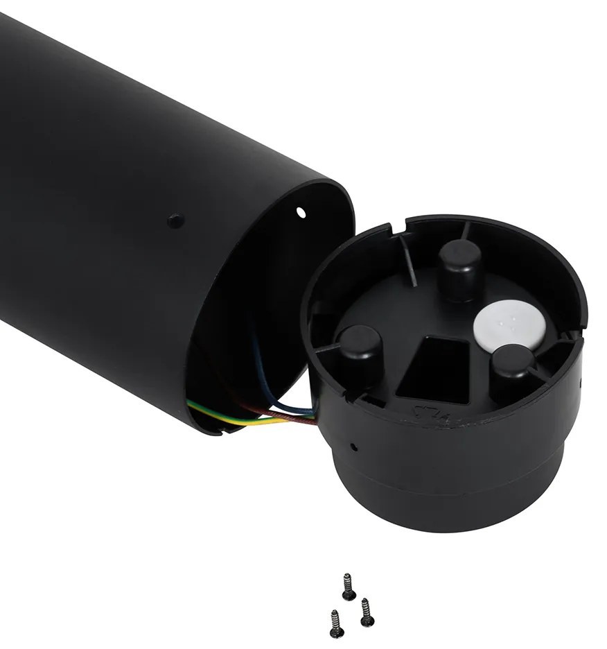 Черна външна подова лампа с опалово стъкло 80 см IP44 - Huma