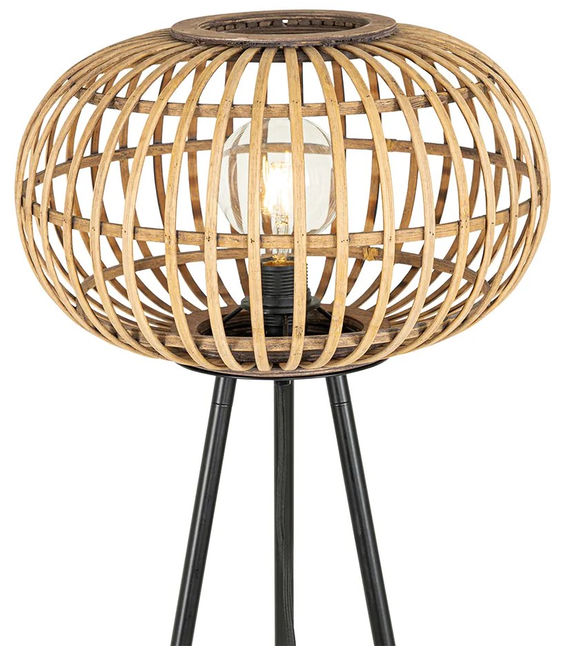 Ориенталска триножна подова лампа от бамбук - Amira