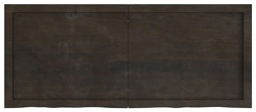 3156436 vidaXL Плот за маса тъмнокафяв 120x50x(2-4) см обработен масивен дъб