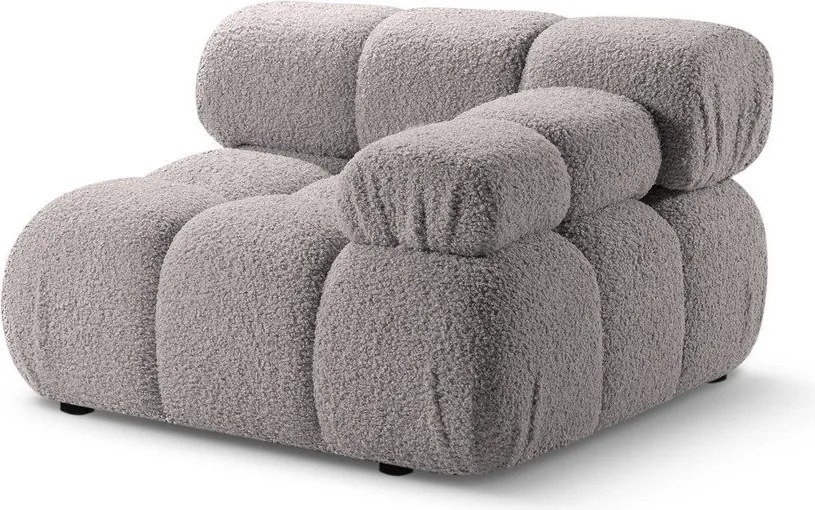 Светлосив модул за диван от букле (десен ъгъл) Bellis – Micadoni Home
