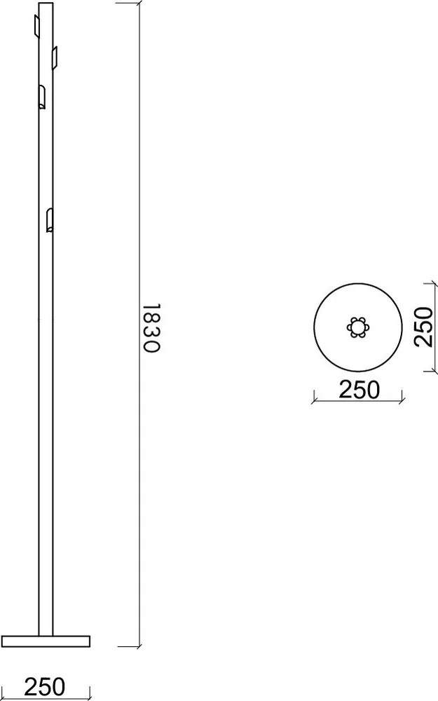 Черна метална стойка за връхни дрехи ø 25x183 cm Yuko – noo.ma