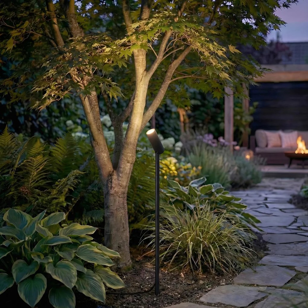 Прожектор черен 80 см вкл. LED регулируем IP65 вкл. кабел и щепсел - Carl