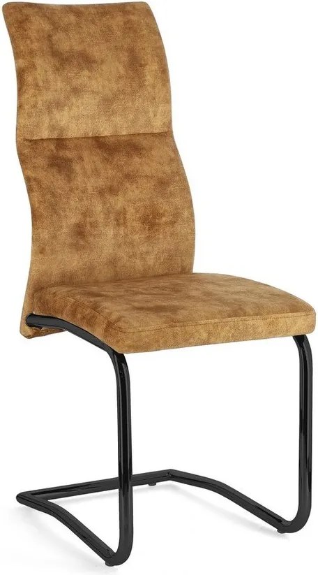 Тапициран трапезен стол в цвят горчица Thelma – Bizzotto