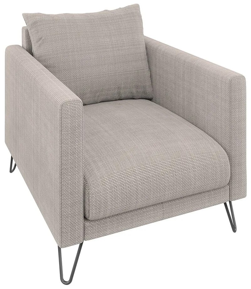 Светлокафяво шенилово кресло Freya – Ropez