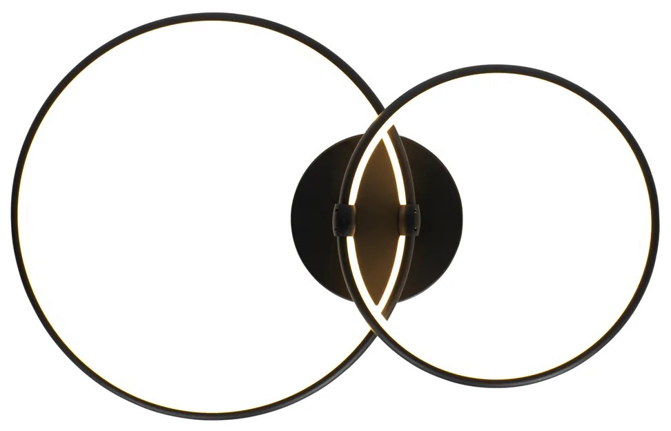 Таванна лампа черна с LED 3-степенна димируема 2-светлина - Joaniqa