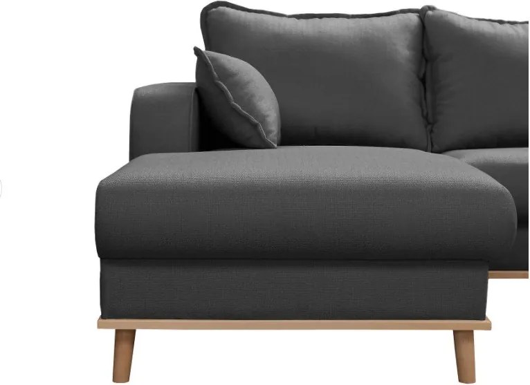 Тъмносив ъглов диван (ляв ъгъл) Beata - Ropez