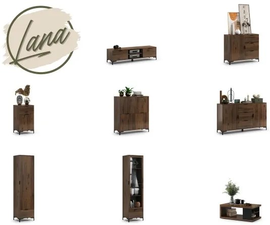 Скрин ЛАНА K-100S Елегантен Орех - СТОЯЩ ШКАФ С ЧЕКМЕДЖЕТА