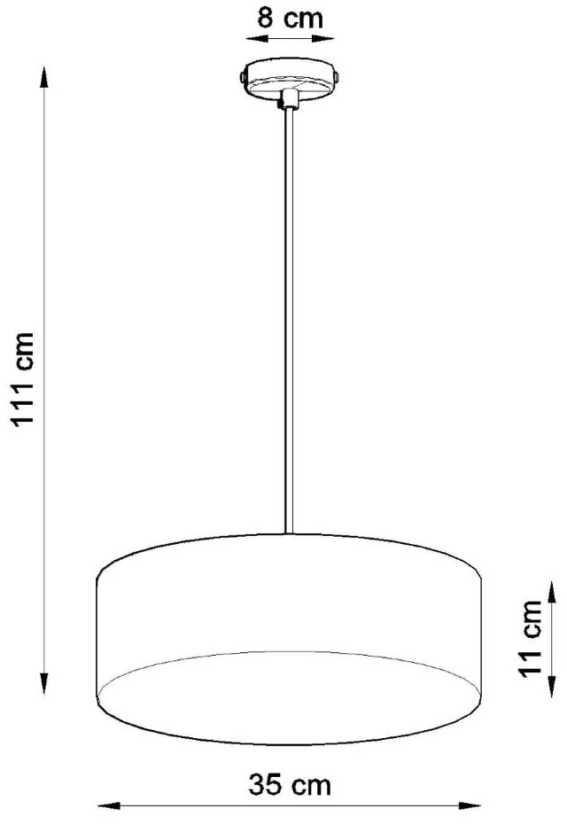 Сиво висящо осветително тяло ø 35 cm Atis – Sollux