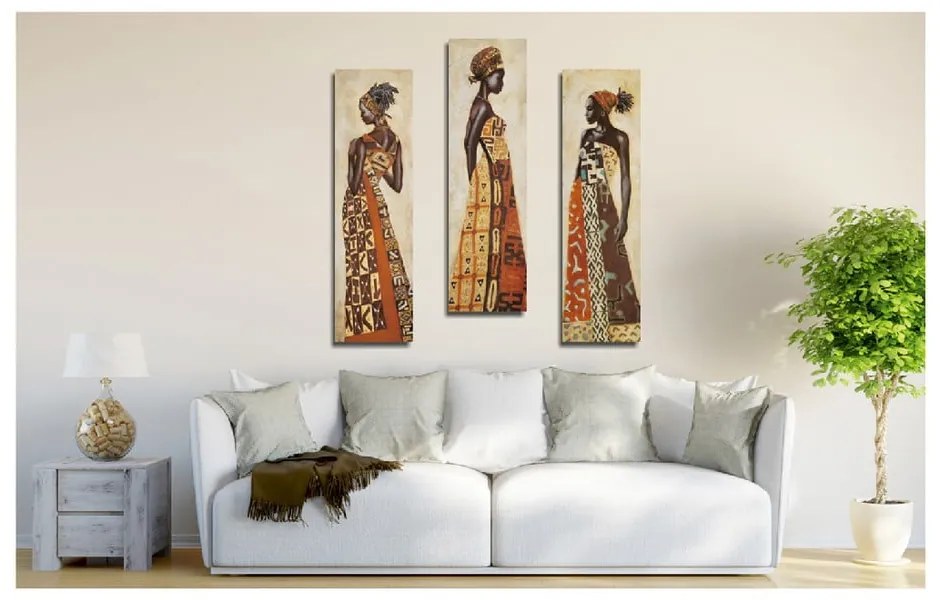 Живопис върху платно от 3 части Лусака - Wallity