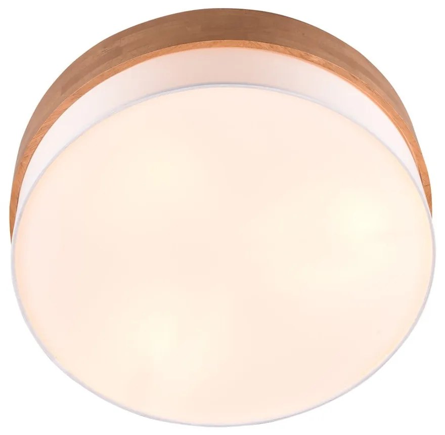 Бяло и естествено осветително тяло за таван с текстилен абажур Seasons – Trio