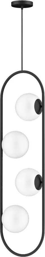 Черно висящо осветително тяло със стъклен абажур Club – Squid Lighting