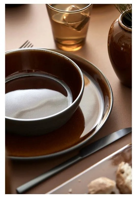 Черна/в кехлибарен цвят глинена чиния ø 27 cm Gastro Black/Amber – Bitz