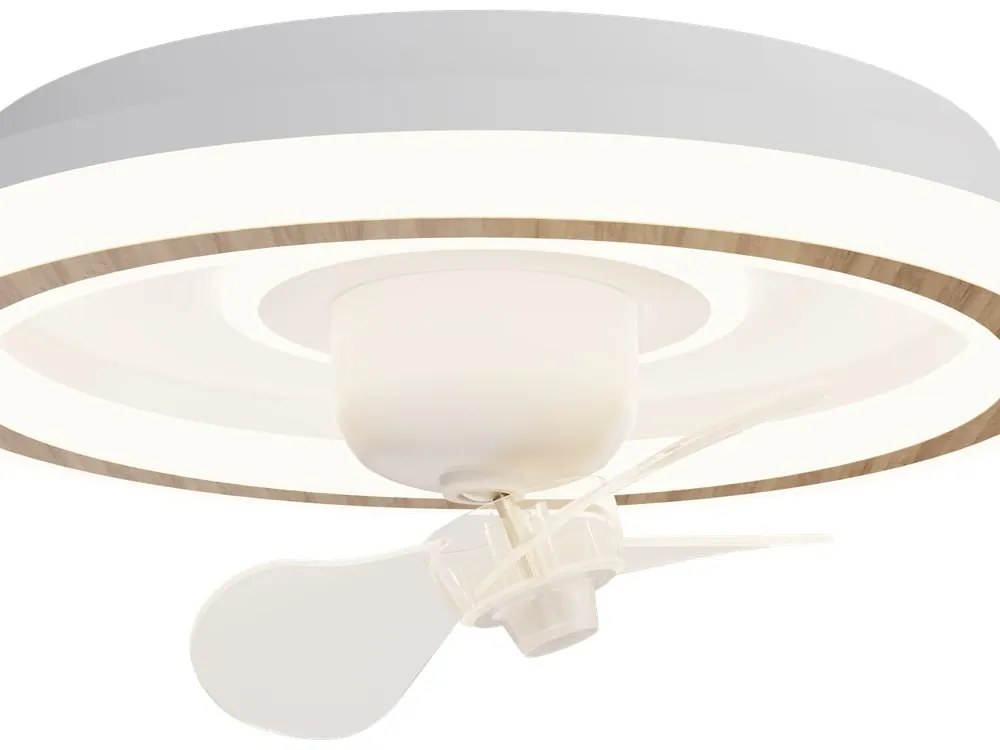 Бяло LED осветително тяло за таван с дистанционно управление и вентилатор Alan Move – SULION