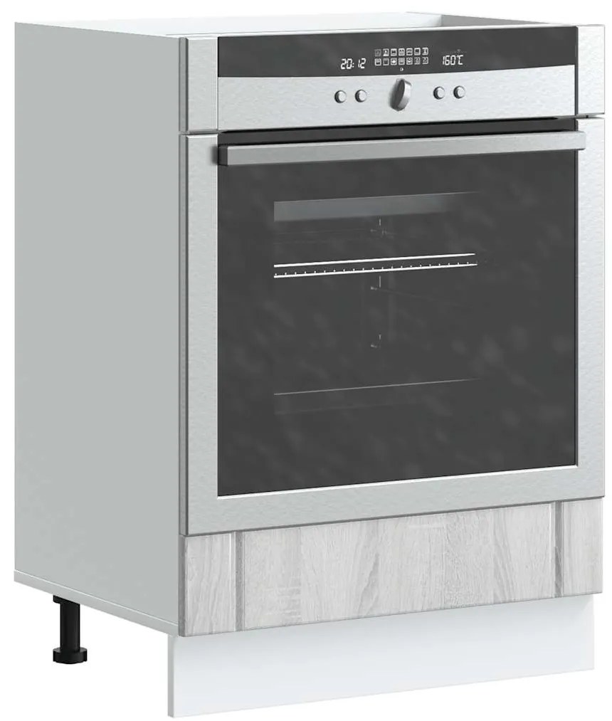 853763 vidaXL Шкаф за фурна, Lucca, сив сонома, инженерно дърво