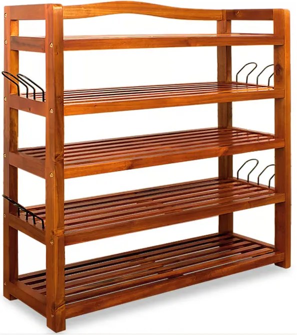 Поставка за обувки от масивна акациева дървесина 75 × 26 × 82 cm