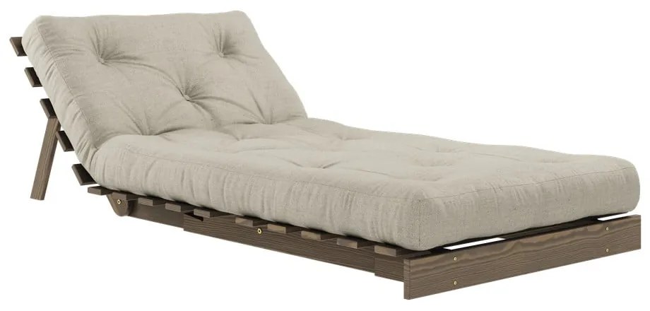 Сиво-бежово разтегаемо ленено кресло Roots Carob – Karup Design