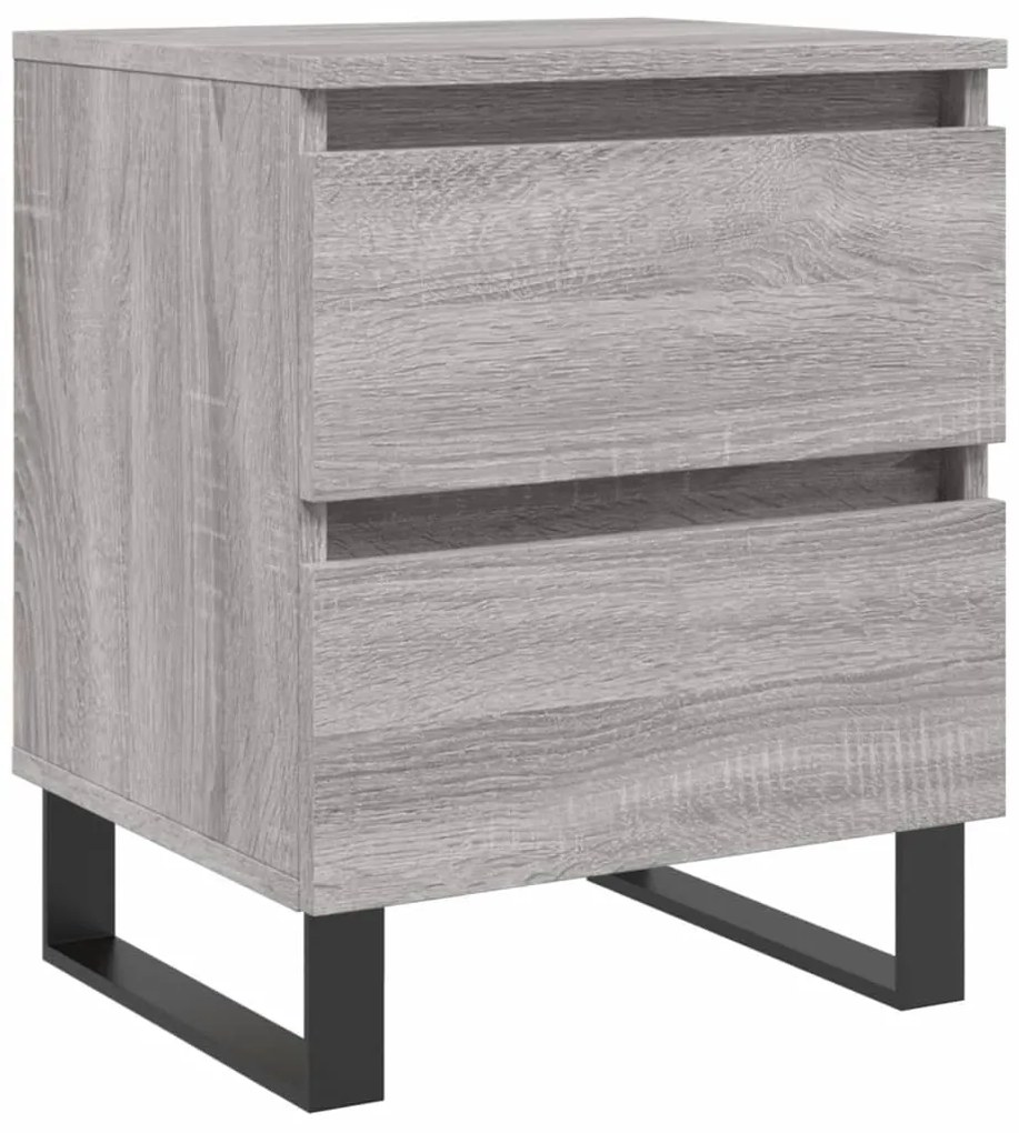 826904 vidaXL Нощно шкафче сив сонома 40x35x50 см инженерно дърво