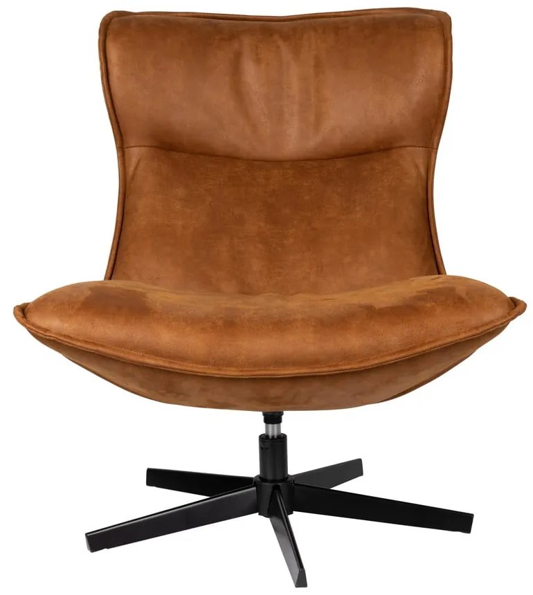 Кадифено кресло в цвят коняк John - White Label