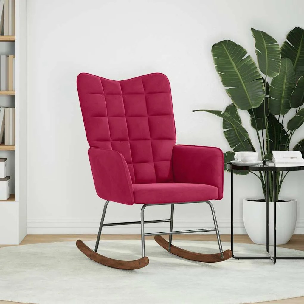 4016837 vidaXL Люлеещ стол, виненочервен, кадифе