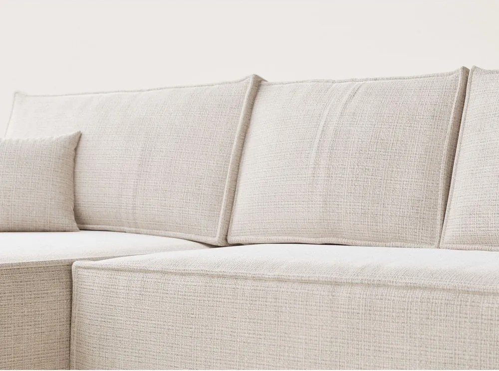 Кремав шенилов сгъваем/с място за съхранение ъглов диван (ляв ъгъл) Maze – Maison de Rêve