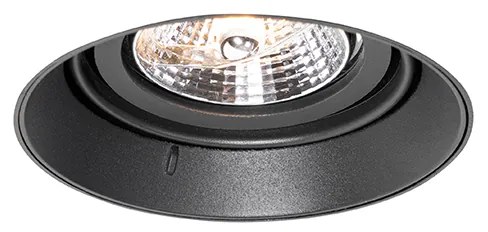 Комплект от 6 модерни вградени прожектора черни GU10 AR70 кръгли без рамки - Oneon