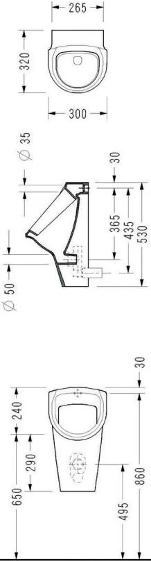 Писоар Serel с горен поток