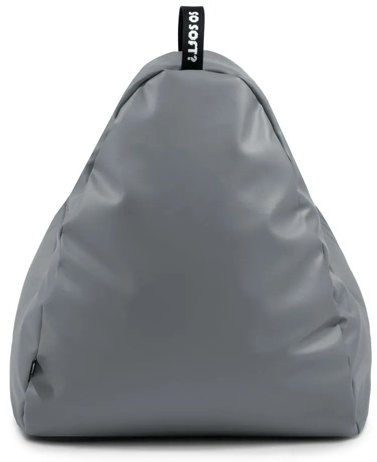 Сив пуф от изкуствена кожа Chill XXL – So Soft?