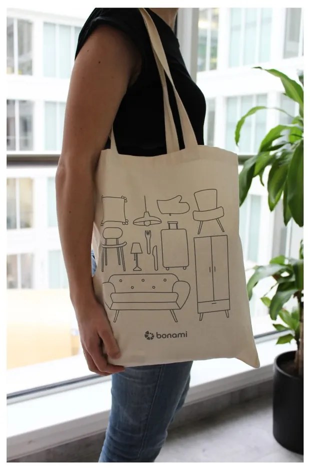 Кремава платнена чанта - Bonami