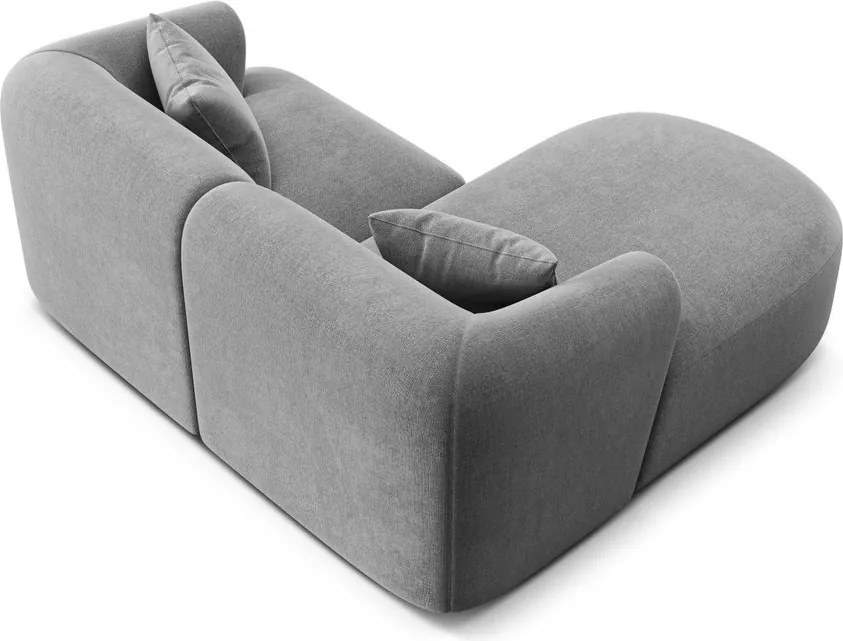 Светлосив кадифен ъглов диван (ляв ъгъл) Campi – Cosmopolitan Design