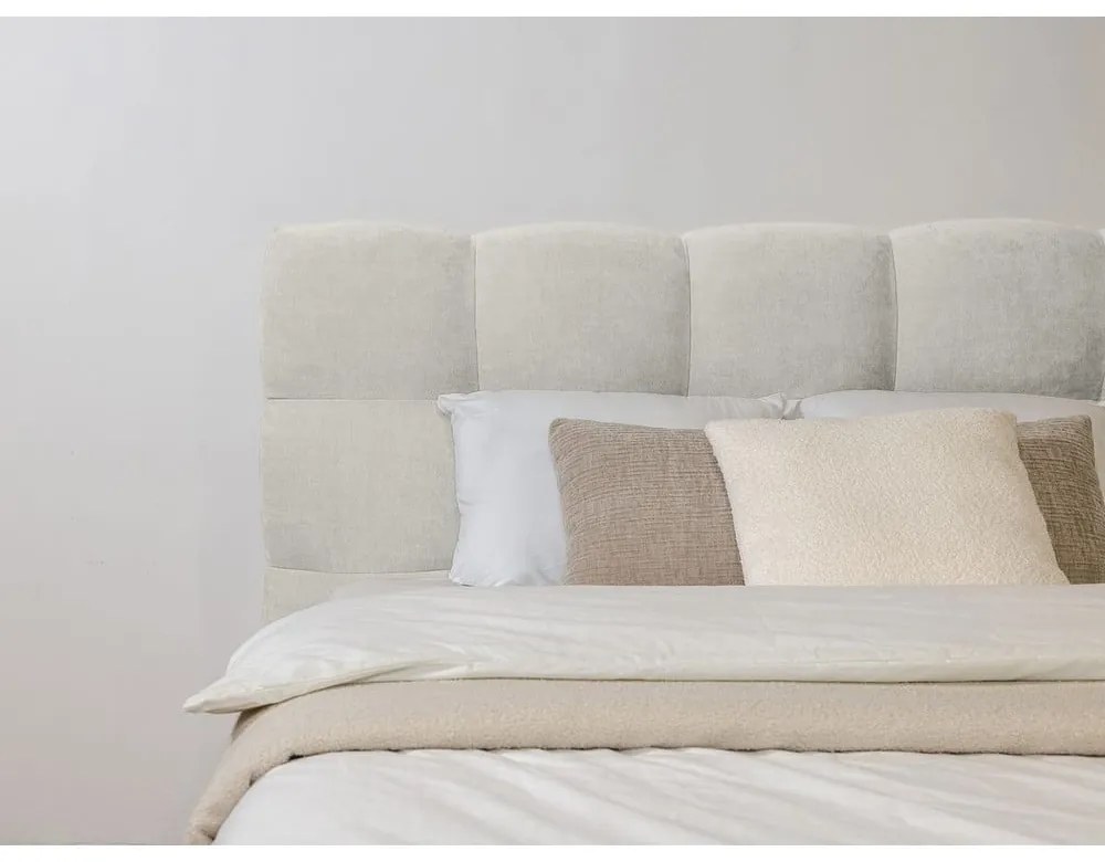 Светлосиво двойно тапицирано легло с включена подматрачна рамка 180x200 cm Kumo – Bobochic Paris