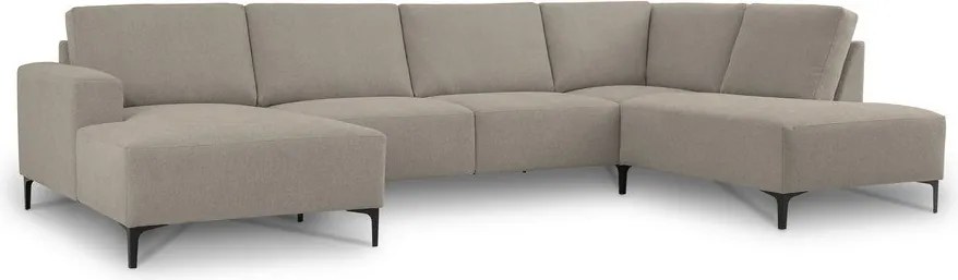 Светлокафяв шенилов ъглов диван (десен ъгъл/U форма) Fabian – Scandic