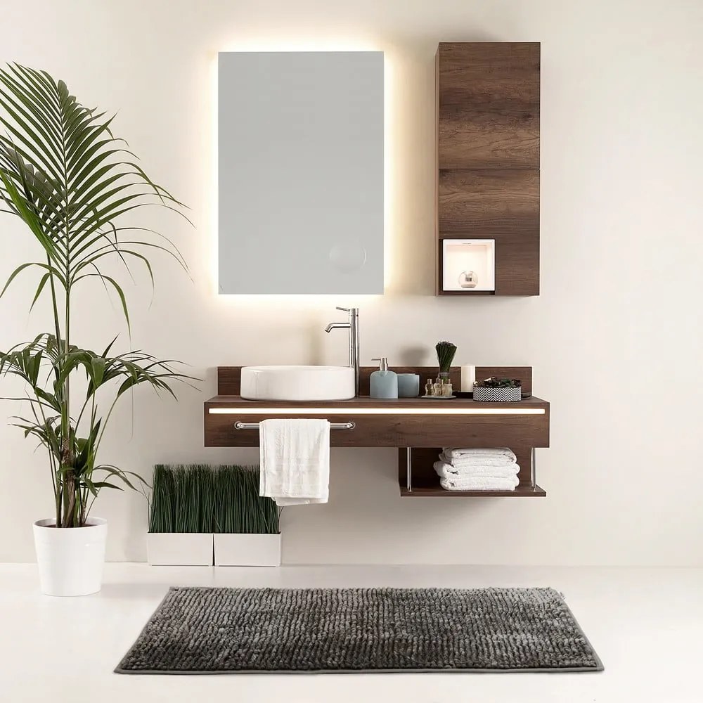 Тъмносив килим за баня 50x70 cm Bati – Restilo